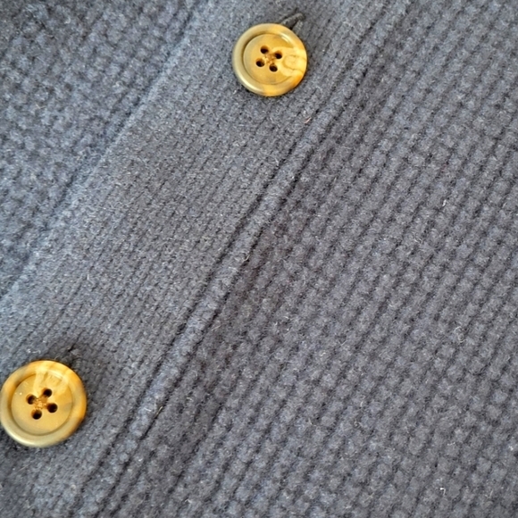 Peter Millar Men's Blue Wool Blend Waffle Knit Button Down Cardigan - Size XL - Picture 7 of 12